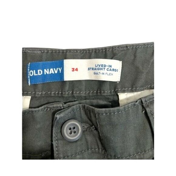 Old Navy Mens Lived-In Straight Cargo Shorts Built-In Flex Size 34 - Picture 8 of 9